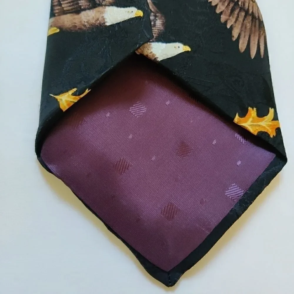 Vintage Marc Dennis Bald Eagle 100% silk tie